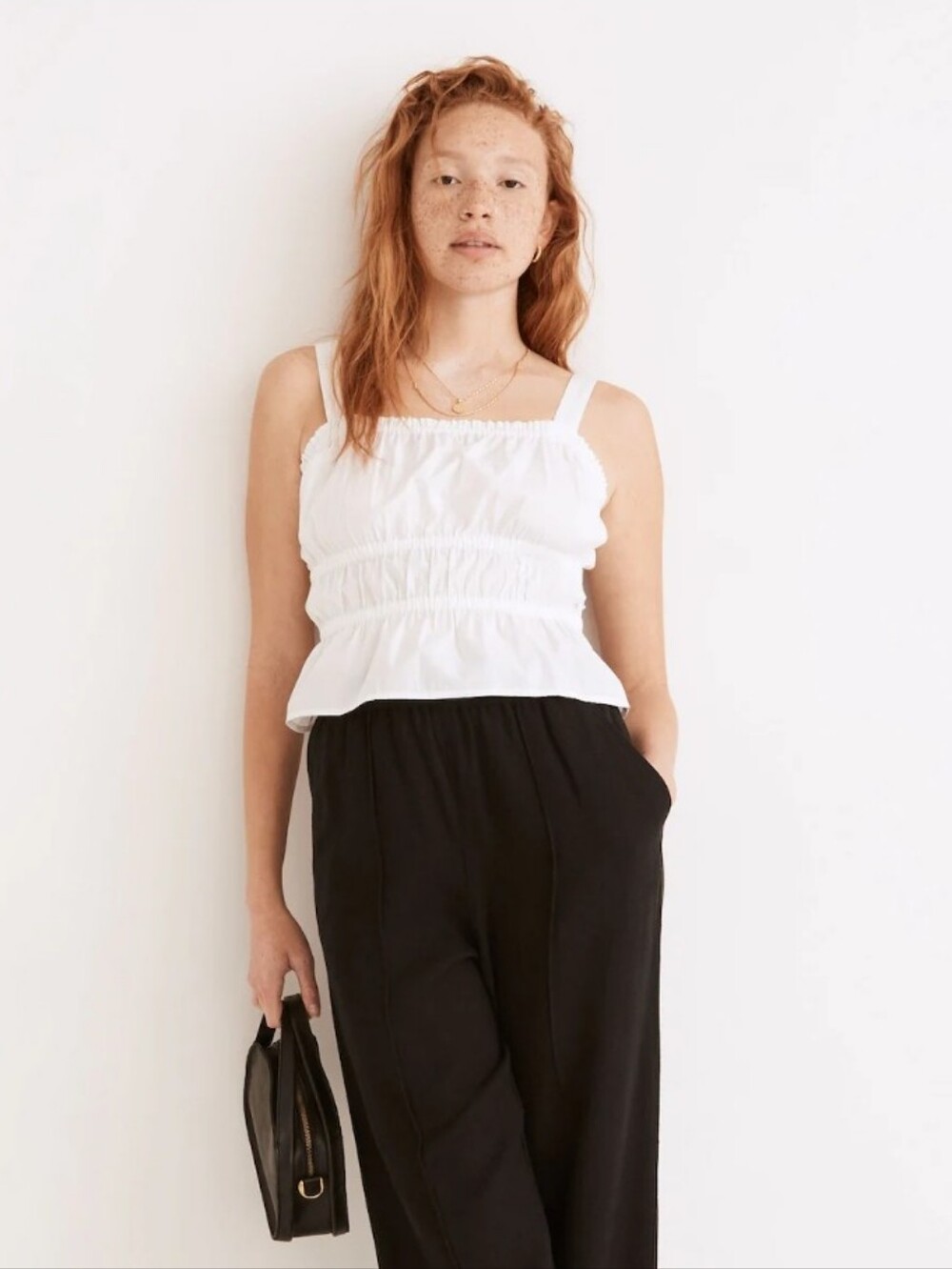 Madewell Poplin Sophia Peplum Tank